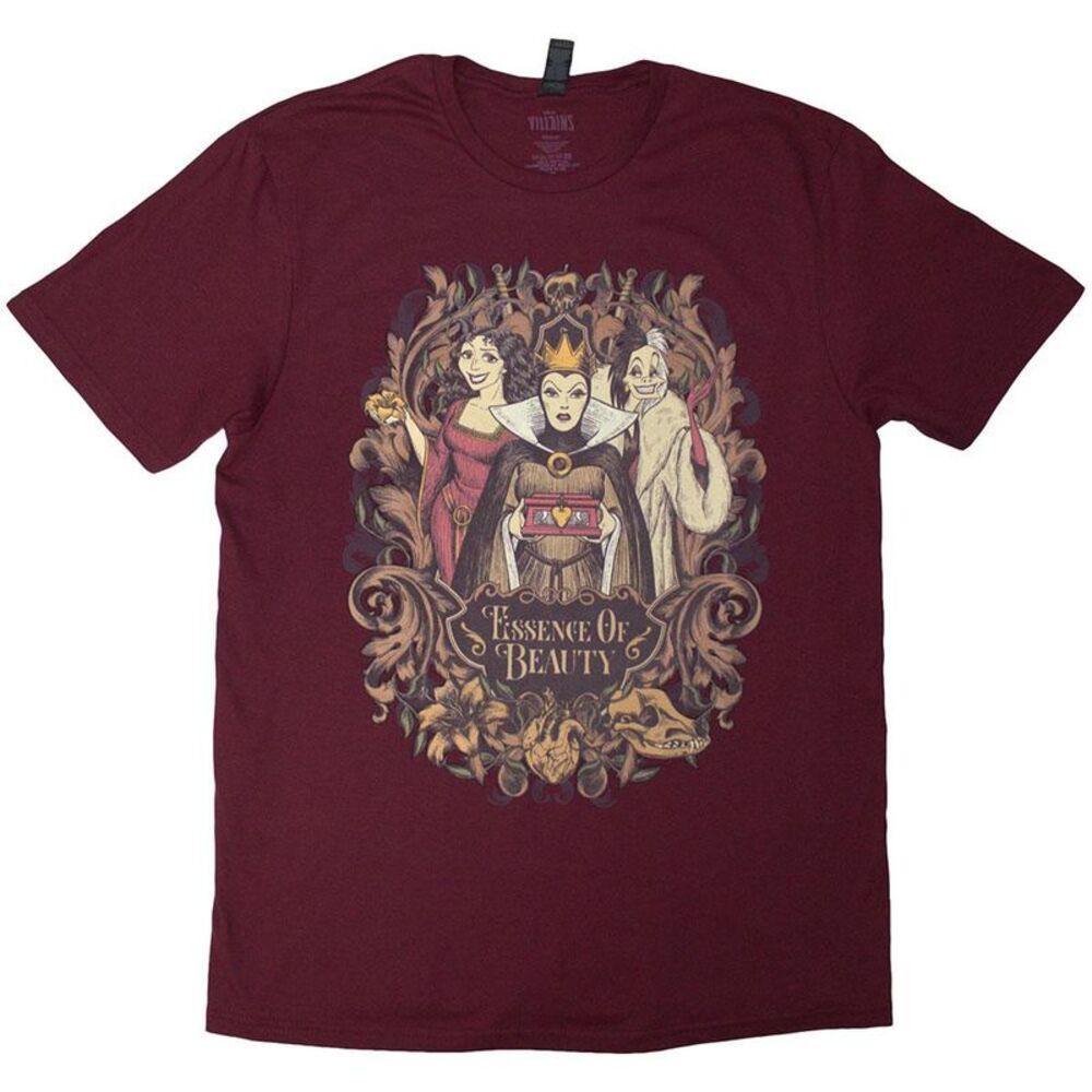 Disney Unisex Adult Essence Of Beauty T-Shirt / Maroon Red